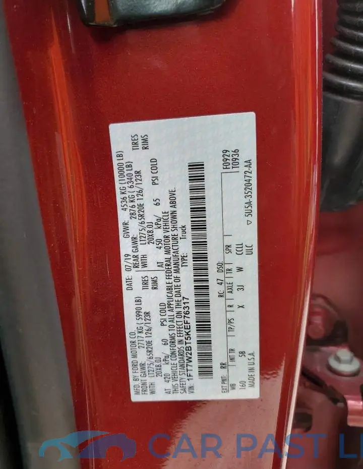 1FT7W2BT5KEF76317# 10