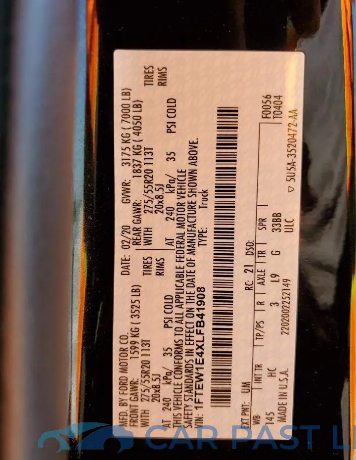 1FTEW1E4XLFB41908# 10