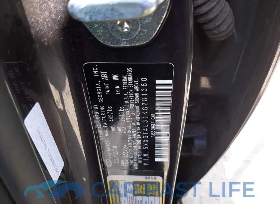 5XXGT4L31KG281360# 10