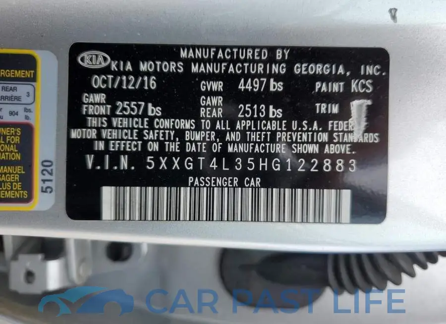 5XXGT4L35HG122883# 10