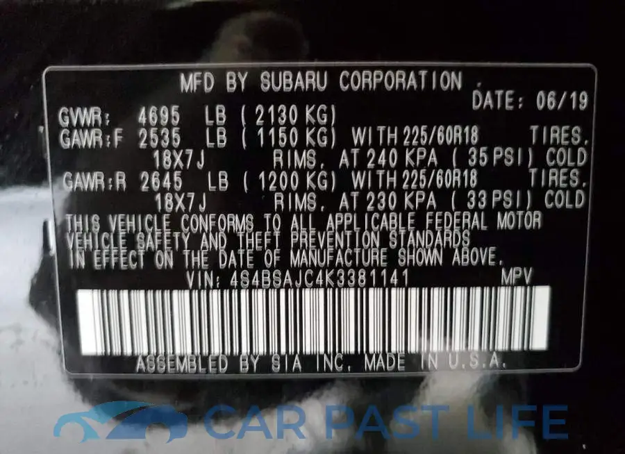 4S4BSAJC4K3381141# 10