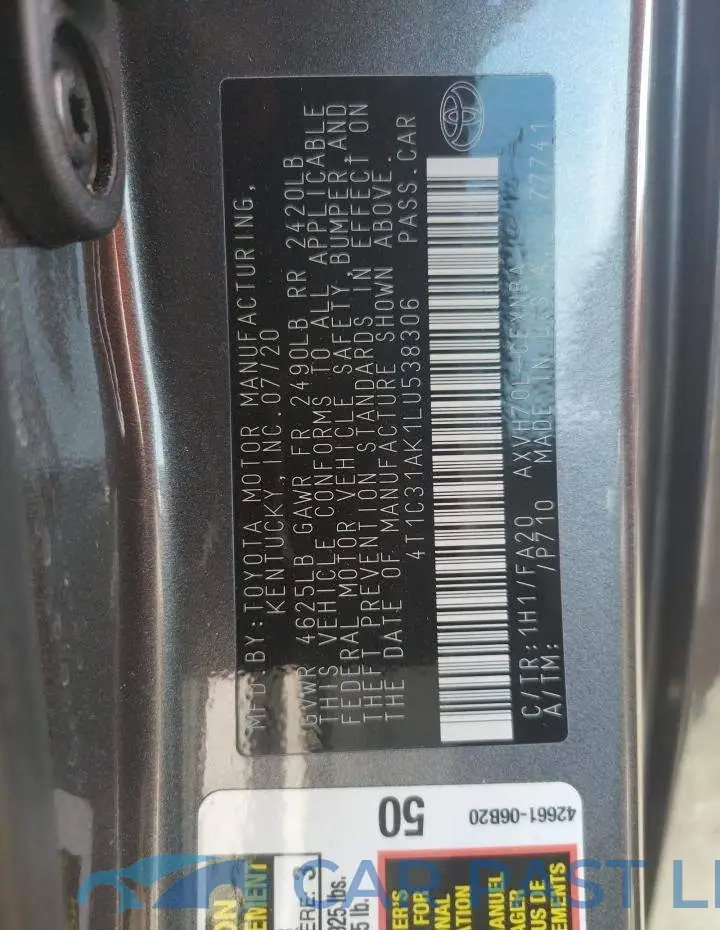 4T1C31AK1LU538306# 10