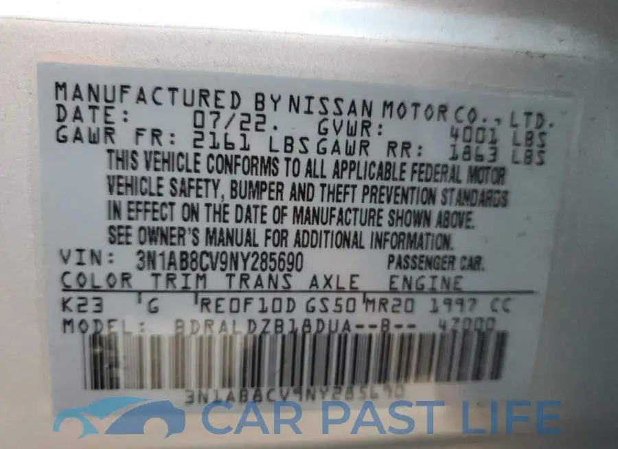 3N1AB8CV9NY285690# 10