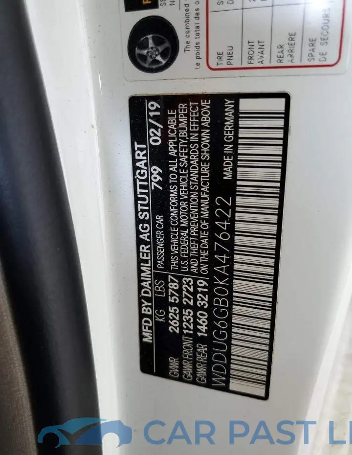 WDDUG6GB0KA476422# 10
