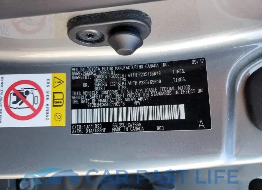 2T2BZMCA5HC116916# 10