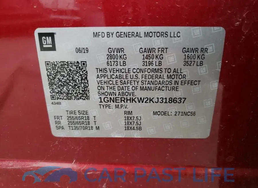 1GNERHKW2KJ318637# 13