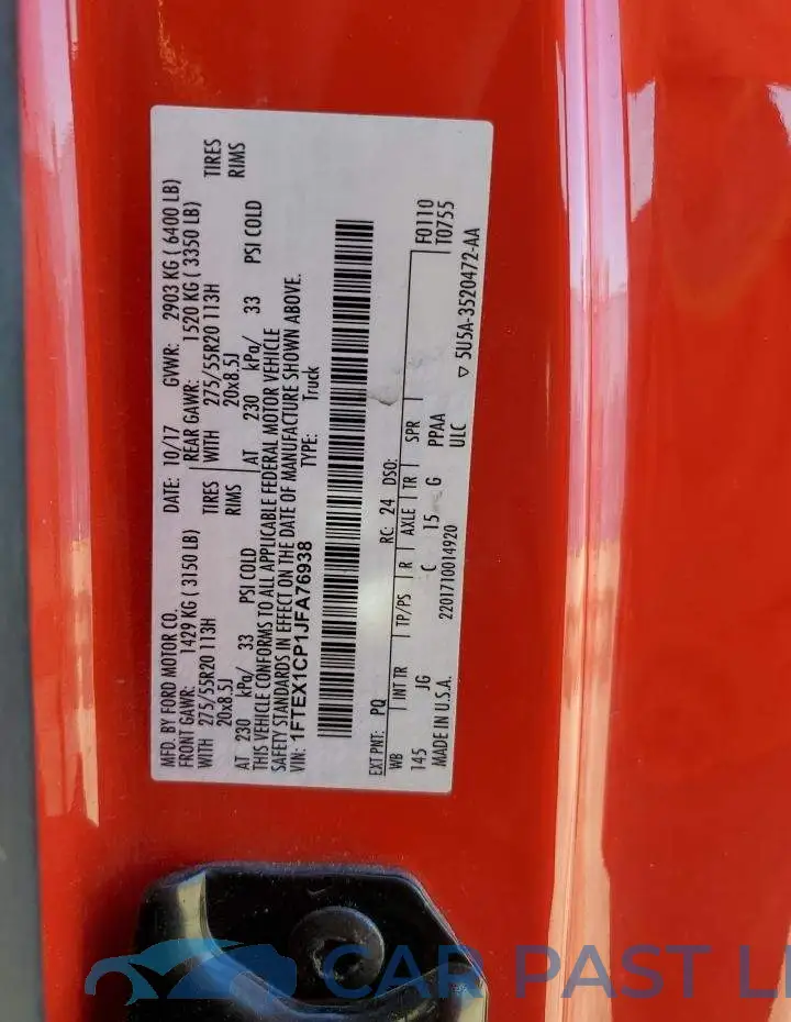 1FTEX1CP1JFA76938# 10