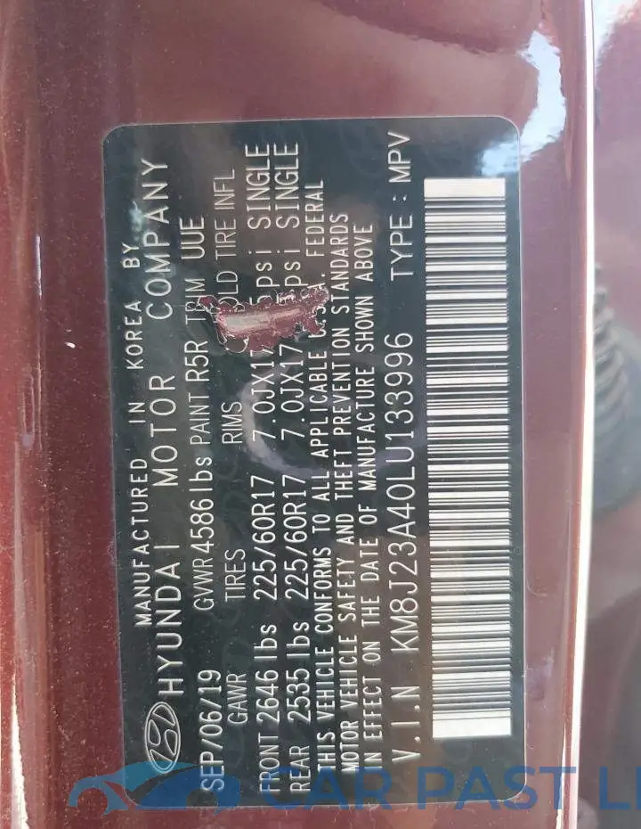 KM8J23A40LU133996# 10