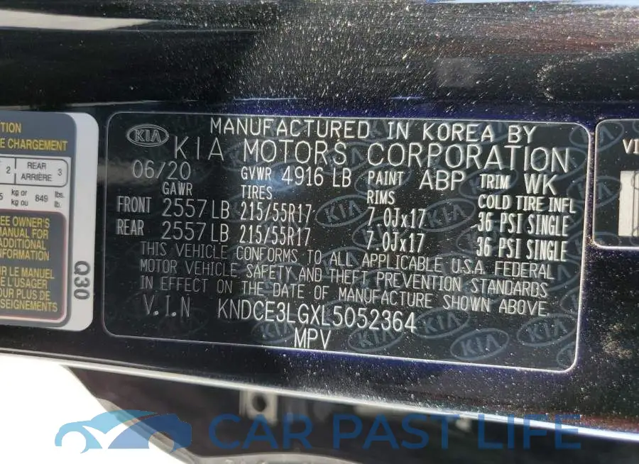 KNDCE3LGXL5052364# 10