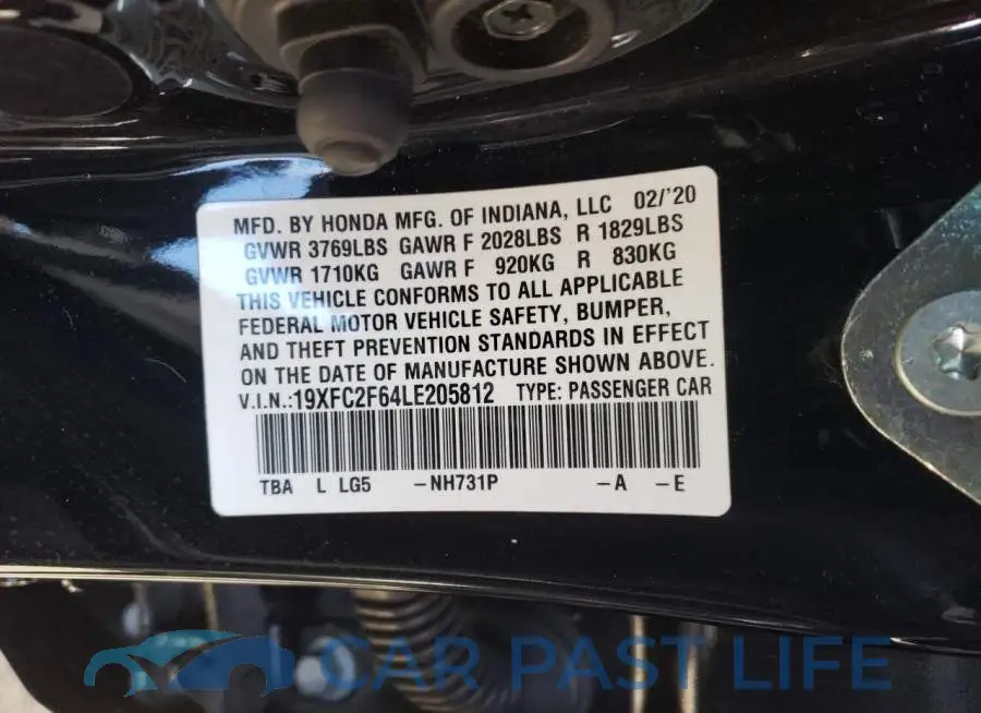 19XFC2F64LE205812# 10