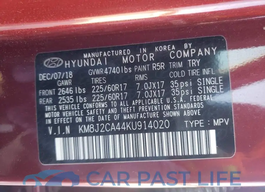 KM8J2CA44KU914020# 10