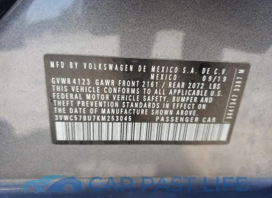3VWC57BU7KM253045# 10