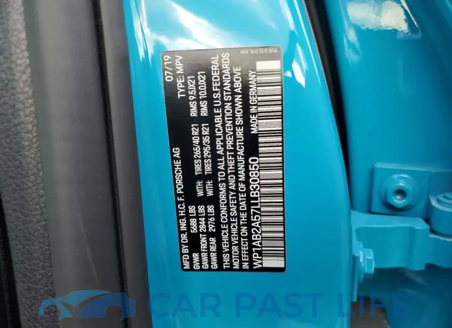 WP1AB2A57LLB30850# 10