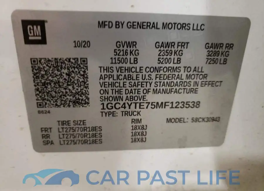 1GC4YTE75MF123538# 10