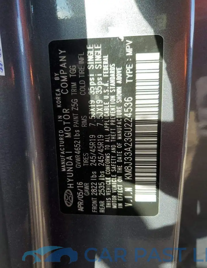 KM8J33A23GU224536# 10
