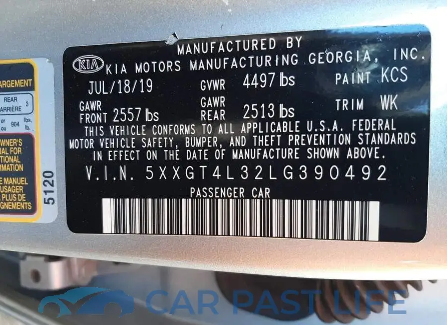 5XXGT4L32LG390492# 10