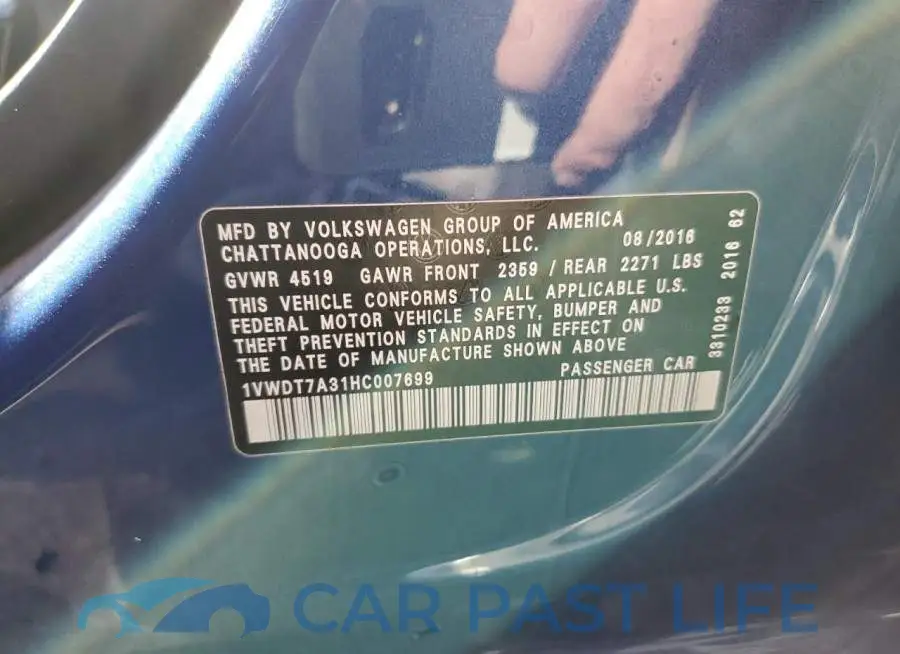1VWDT7A31HC007699# 10