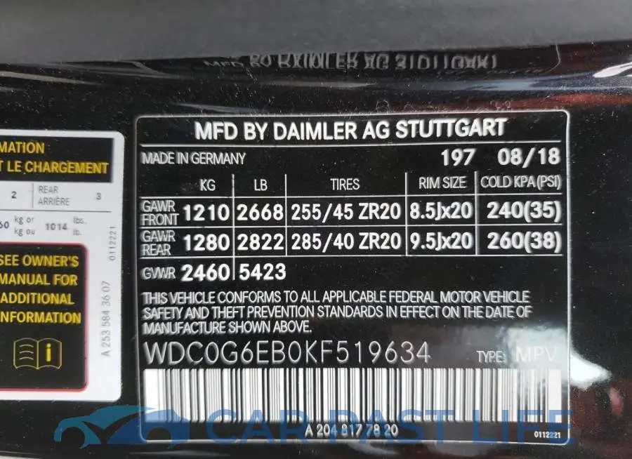 WDC0G6EB0KF519634# 10