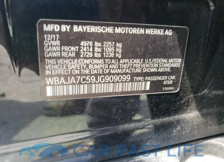 WBAJA7C59JG909099# 10