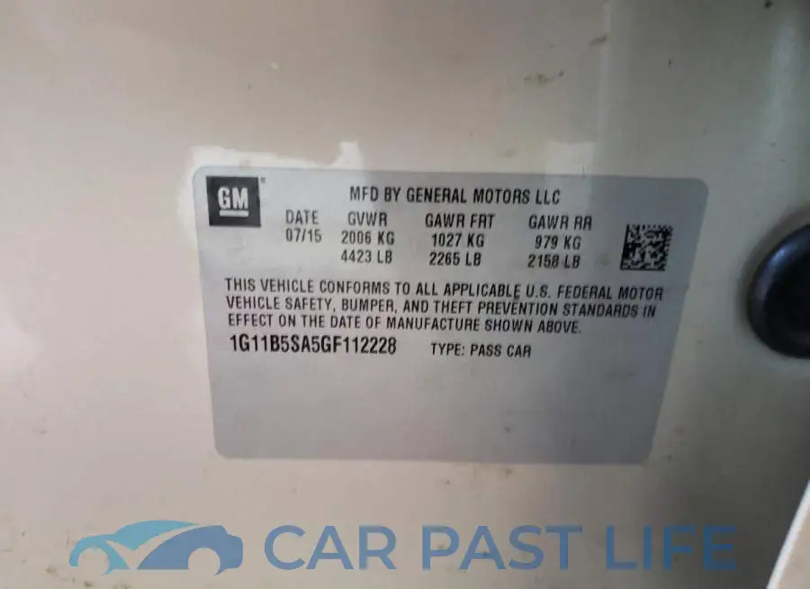1G11B5SA5GF112228# 10