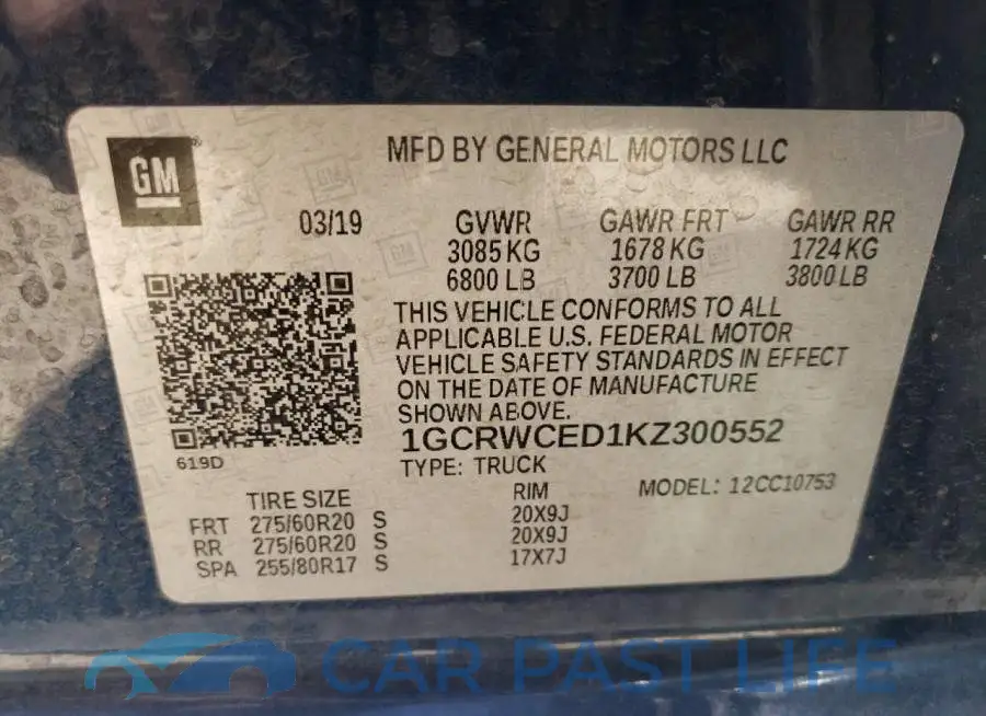 1GCRWCED1KZ300552# 10
