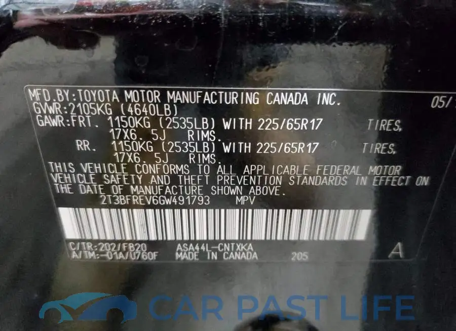 2T3BFREV6GW491793# 10