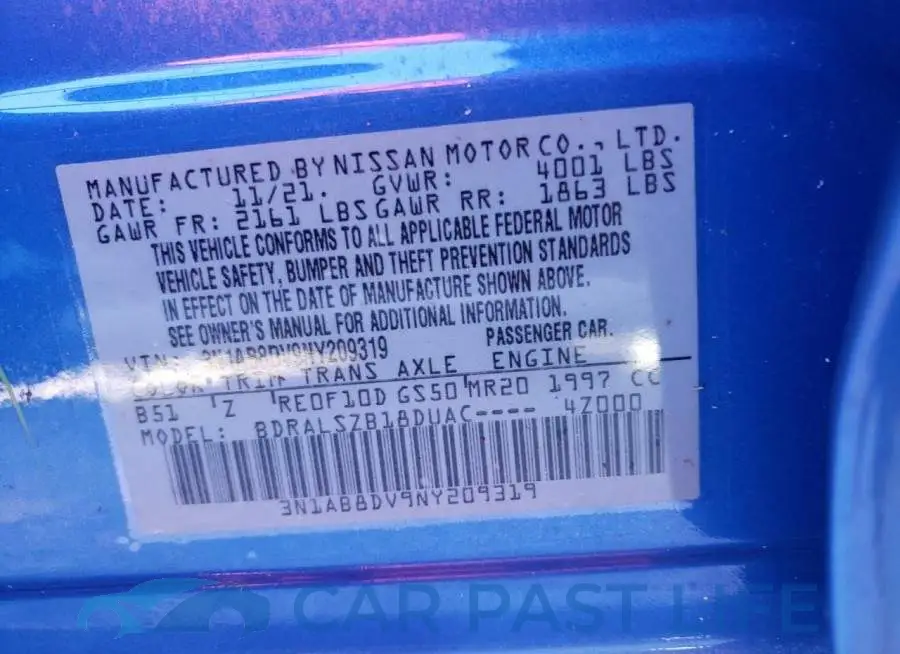 3N1AB8DV9NY209319# 10