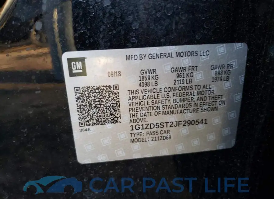 1G1ZD5ST2JF290541# 10