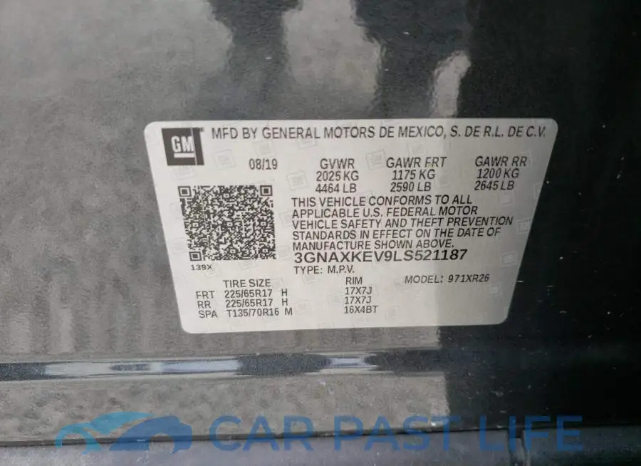 3GNAXKEV9LS521187# 10