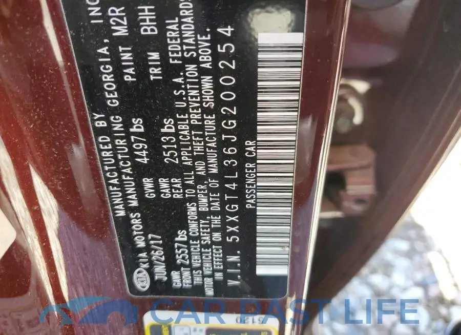5XXGT4L36JG200254# 10
