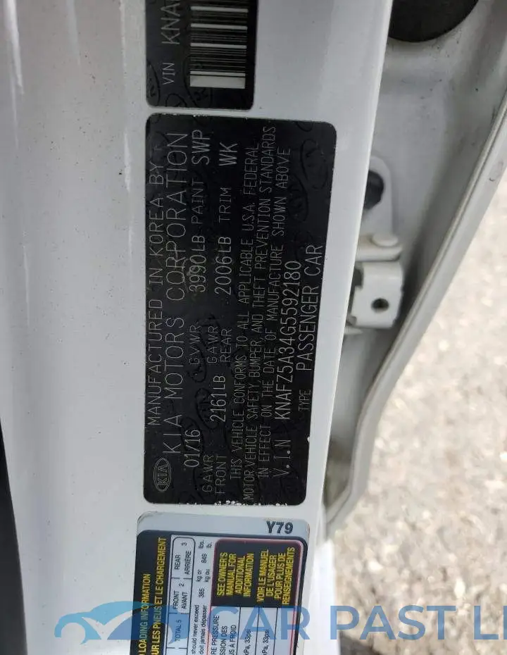 KNAFZ5A34G5592180# 10