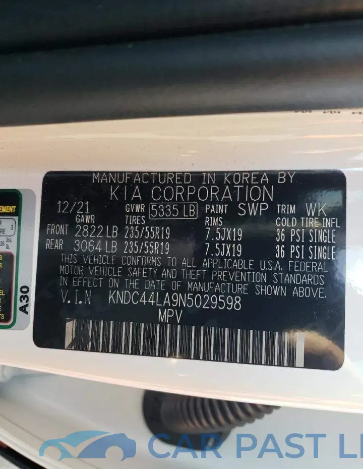 KNDC44LA9N5029598# 10