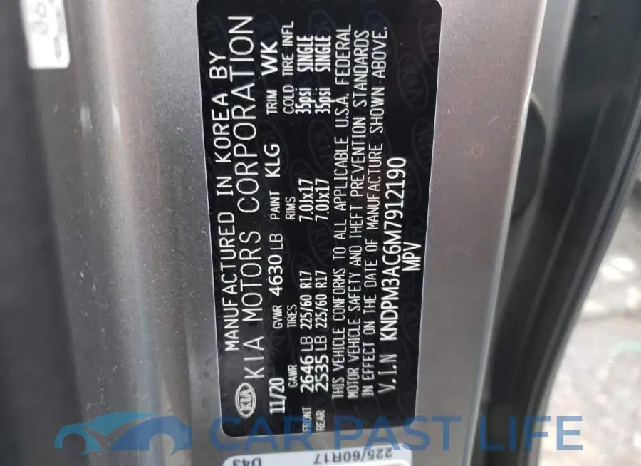 KNDPM3AC6M7912190# 10