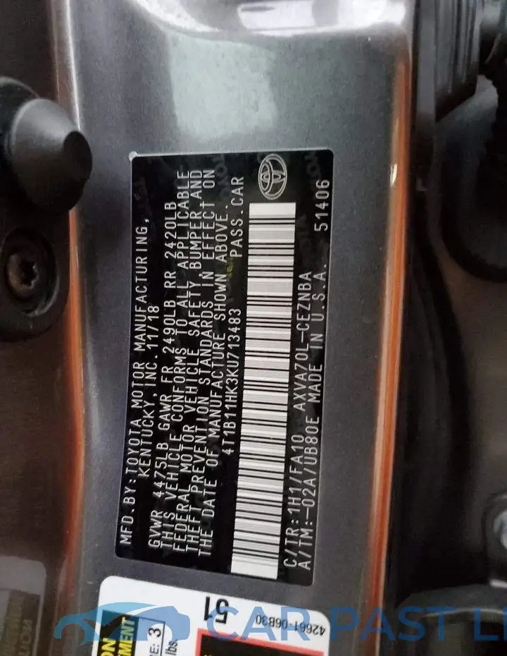 4T1B11HK3KU713483# 10