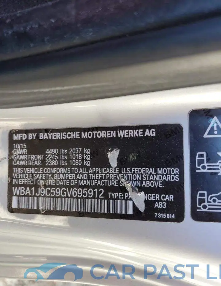 WBA1J9C59GV695912# 10