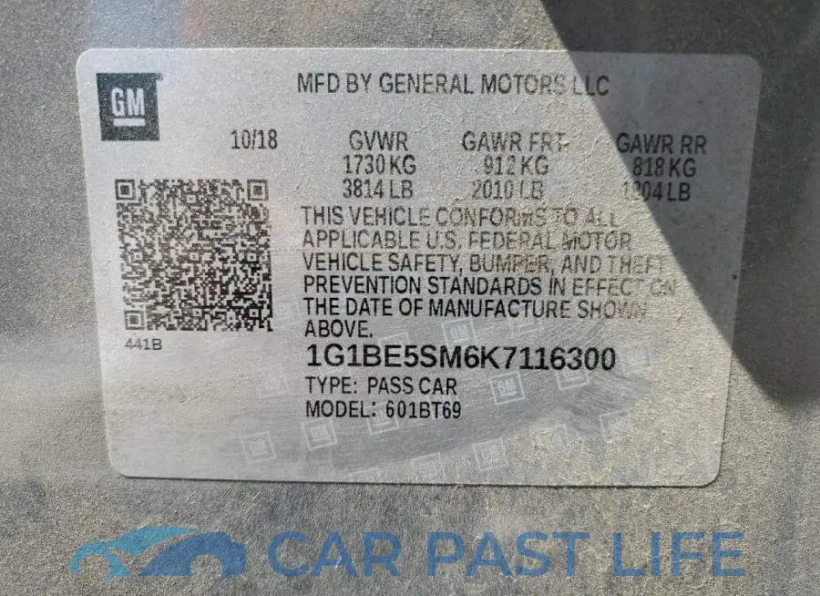 1G1BE5SM6K7116300# 10