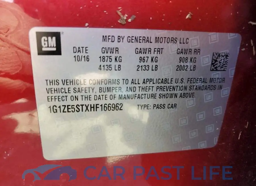 1G1ZE5STXHF166962# 10