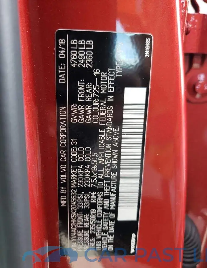 YV4AC2HK5K2045632# 10
