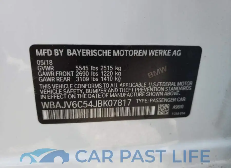 WBAJV6C54JBK07817# 10
