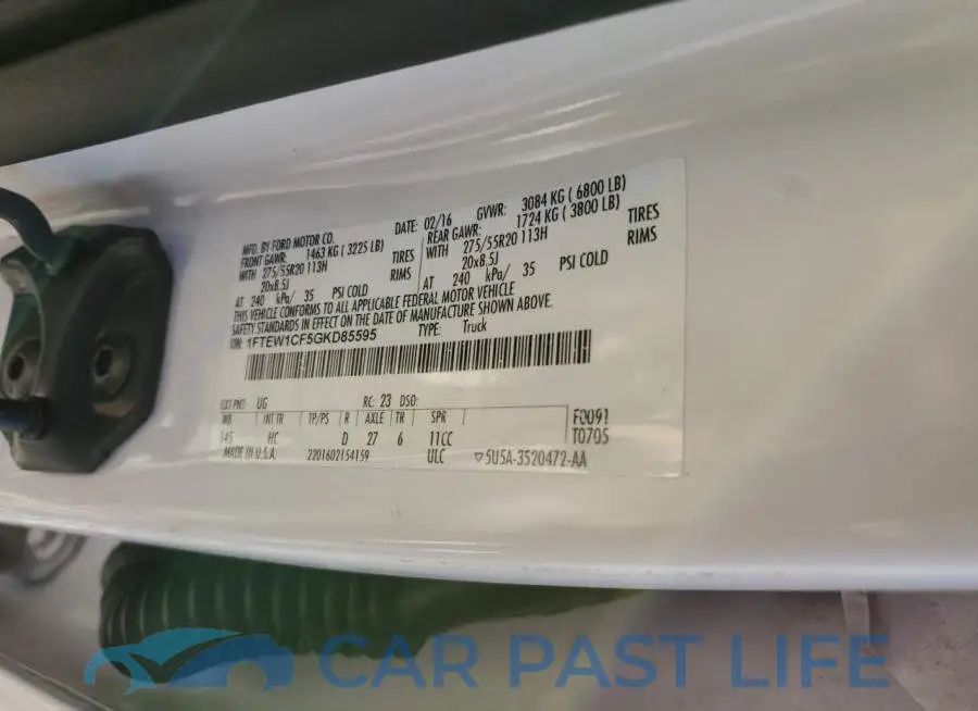 1FTEW1CF5GKD85595# 10