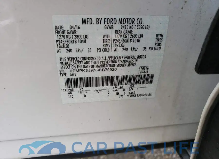 2FMPK3J97GBB70920# 10
