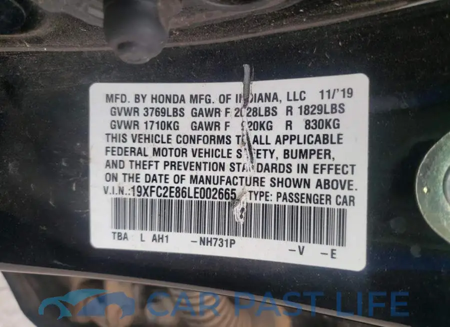 19XFC2E86LE002665# 10