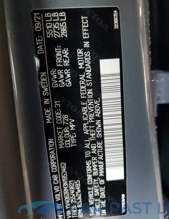 YV4062RM3N1953462# 10