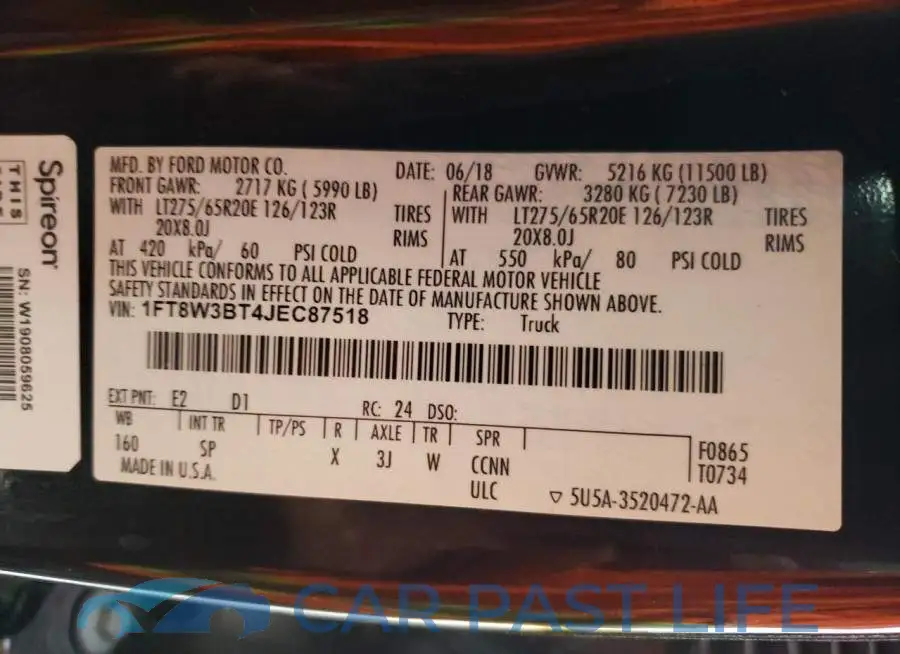 1FT8W3BT4JEC87518# 10