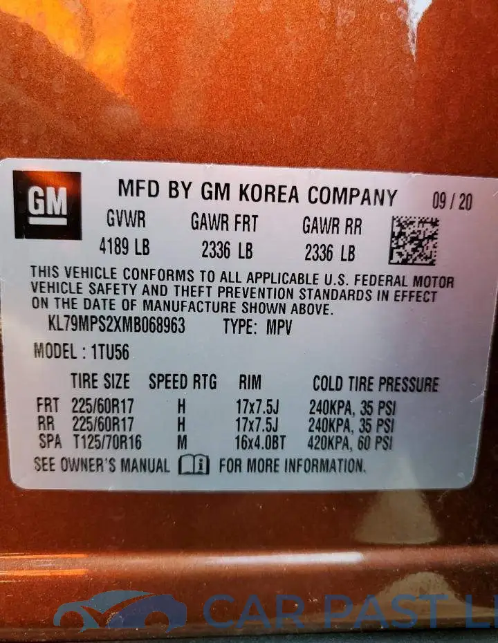 KL79MPS2XMB068963# 10