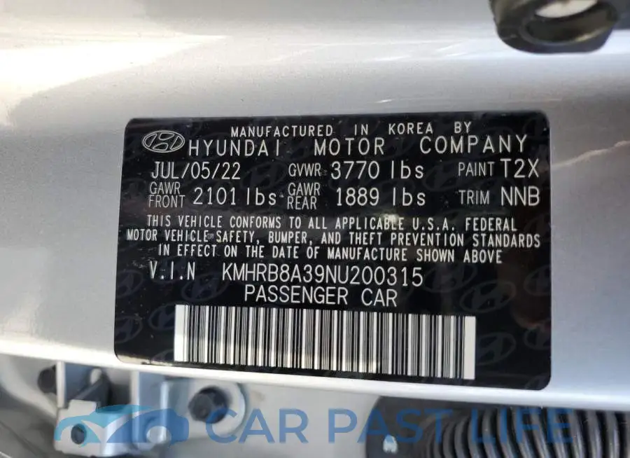 KMHRB8A39NU200315# 10