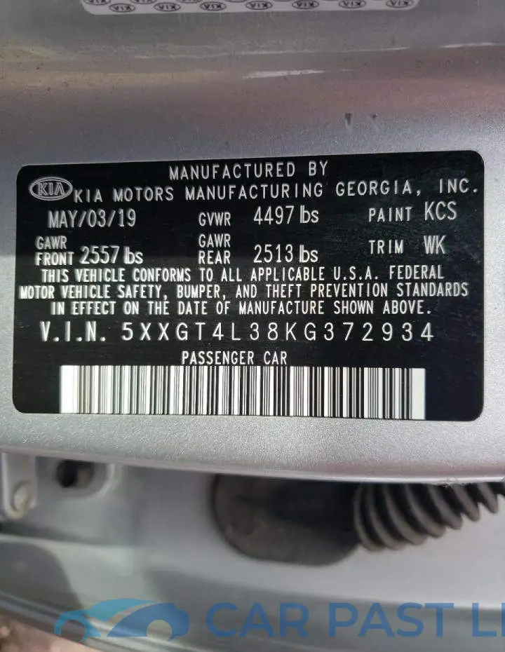 5XXGT4L38KG372934# 10