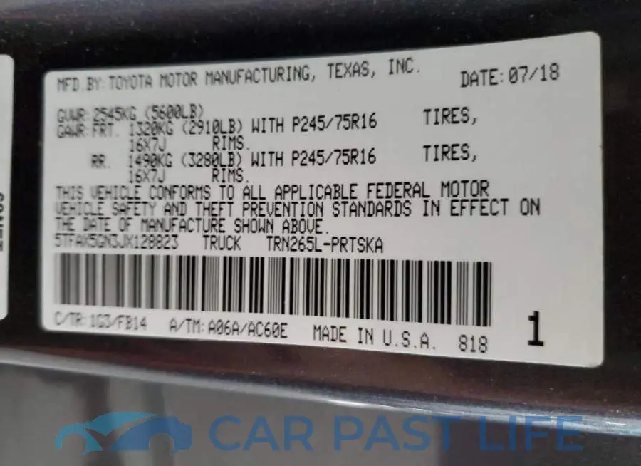 5TFAX5GN3JX128823# 10
