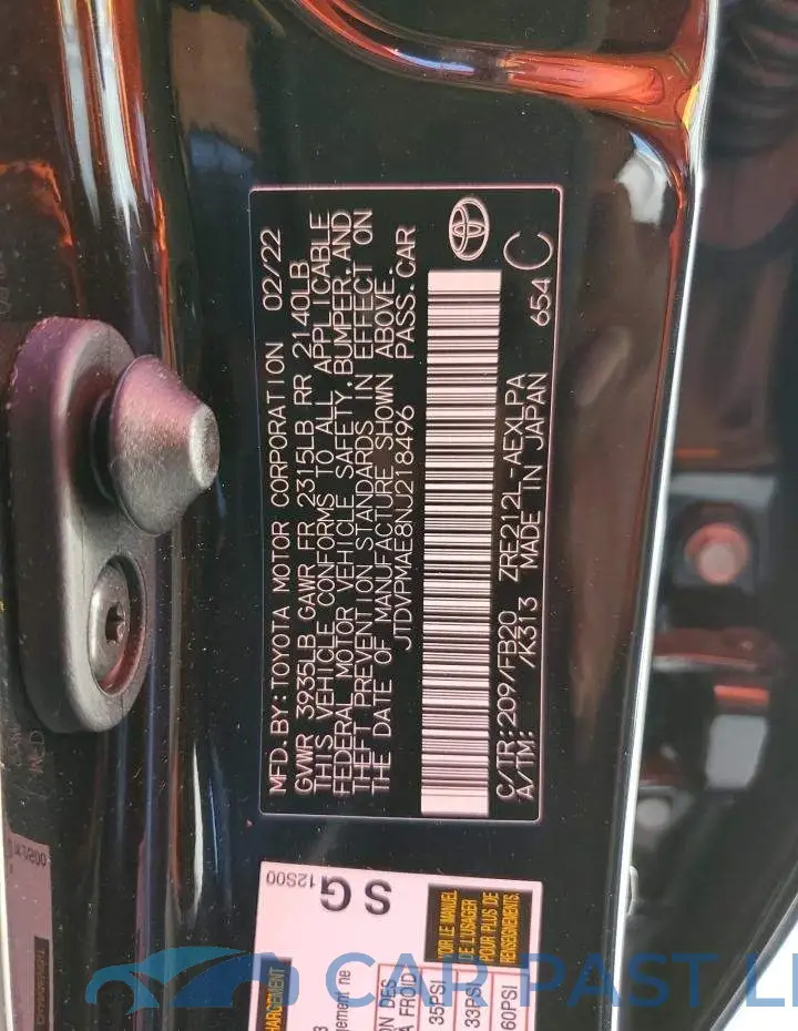 JTDVPMAE8NJ218496# 10