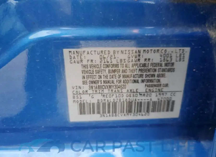 3N1AB8CVXMY304620# 10